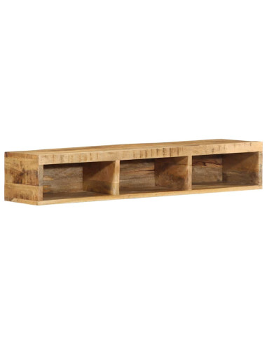 Mobile TV a Parete 100x30x19 cm Legno Grezzo Massello di Mango