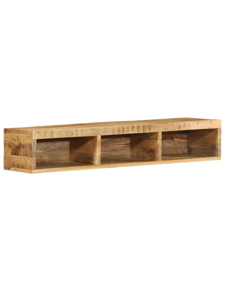 Mobile TV a Parete 100x30x19 cm Legno Grezzo Massello di Mango