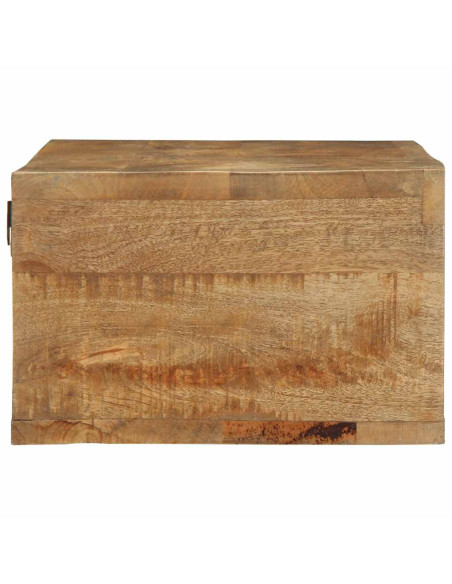 Mobile TV a Parete 100x30x19 cm Legno Grezzo Massello di Mango