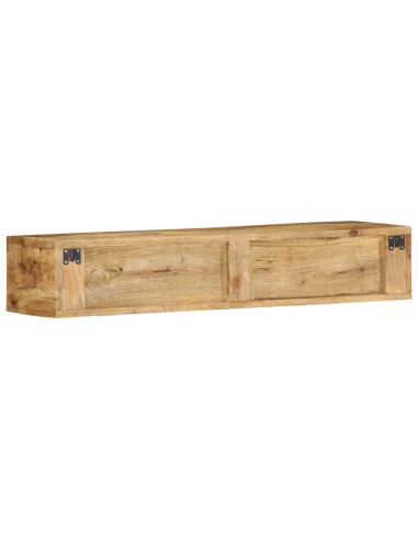 Mobile TV a Parete 100x30x19 cm Legno Grezzo Massello di Mango