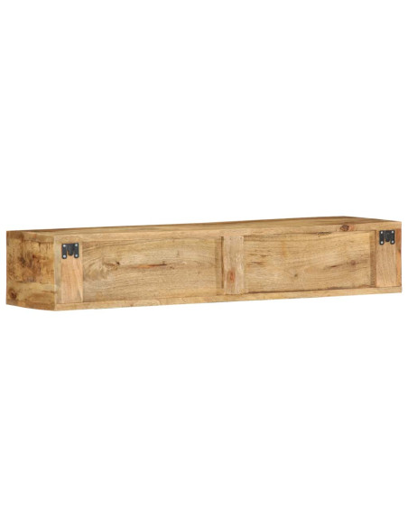 Mobile TV a Parete 100x30x19 cm Legno Grezzo Massello di Mango
