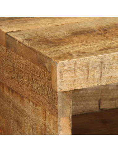 Mobile TV a Parete 100x30x19 cm Legno Grezzo Massello di Mango