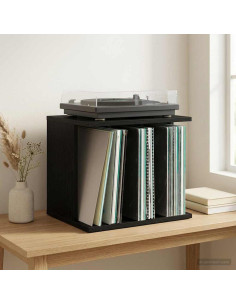Storage per dischi in vinile Rovere Nero 42 x 33 x 36 cm