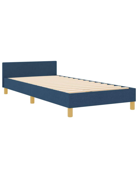 Struttura del letto con testiera Blu 90 x 200 cm Tessuto