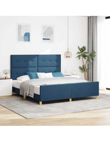 Struttura del letto con testiera Blu 180 x 200 cm Tessuto