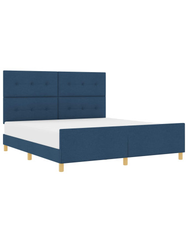 Struttura del letto con testiera Blu 180 x 200 cm Tessuto