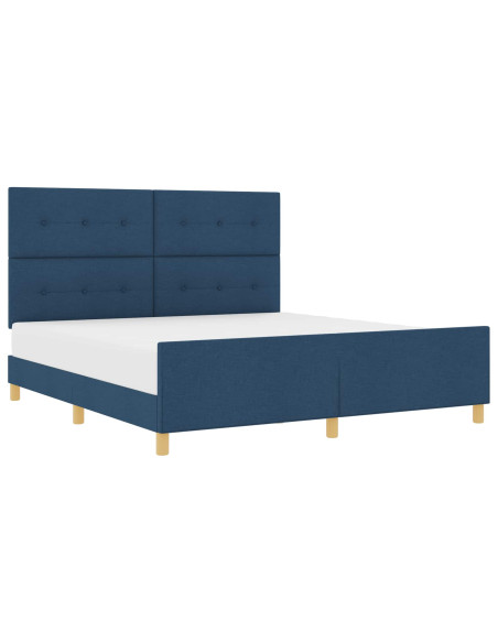 Struttura del letto con testiera Blu 180 x 200 cm Tessuto