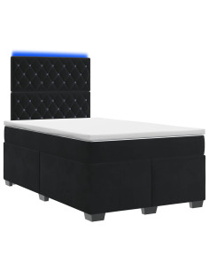 Letto box spring con materasso Nero 120 x 190 cm Velluto 2