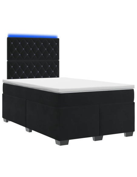 Letto box spring con materasso Nero 120 x 190 cm Velluto