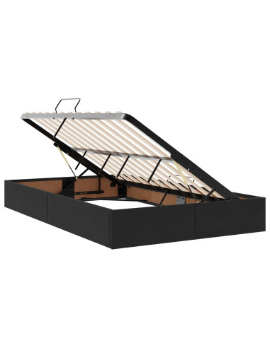Letto con contenitore e materasso Nero 120 x 200 cm Velluto