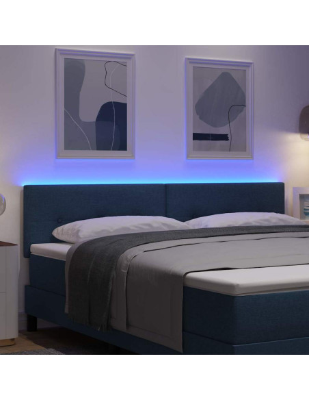 Testiera LED con strisce LED con testiera Blu 180 cm Tessuto