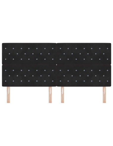 Testiera LED con strisce LED con testiera Nero 200 cm Velluto