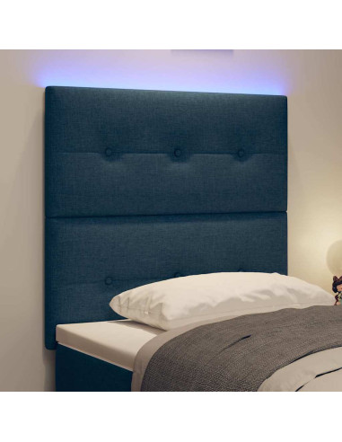 Testiera LED con strisce LED con testiera Blu 90 cm Tessuto