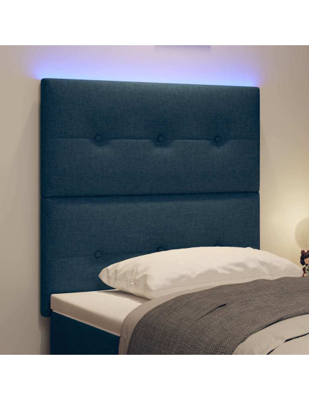 Testiera LED con strisce LED con testiera Blu 90 cm Tessuto