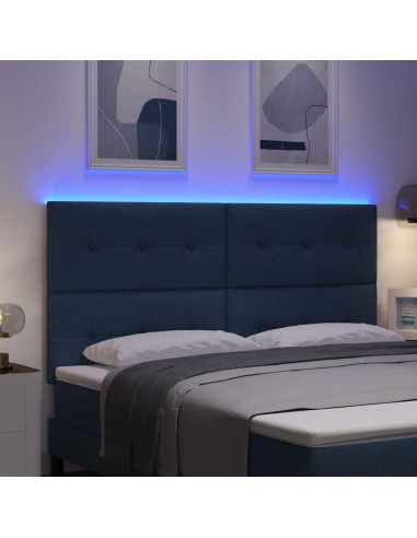 Testiera LED con strisce LED con testiera Blu 180 cm Tessuto