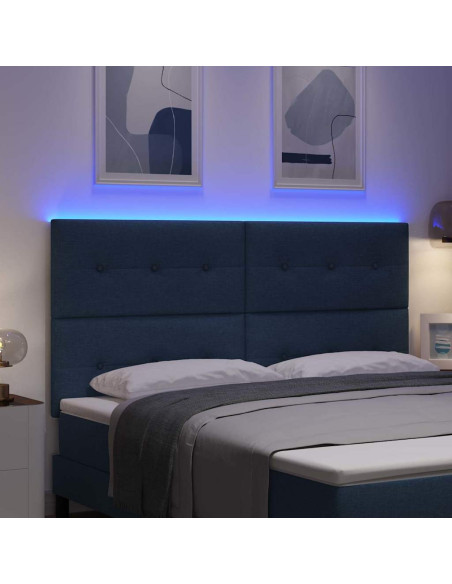 Testiera LED con strisce LED con testiera Blu 180 cm Tessuto