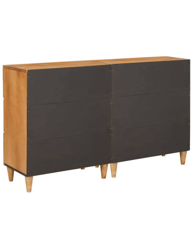Credenza 2 pz 120 x 33,5 x 75 cm legno massello di mango