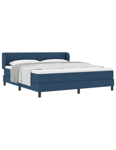 Letto a molle con testiera Blu 180 x 200 cm Tessuto