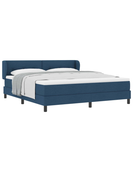 Letto a molle con testiera Blu 180 x 200 cm Tessuto