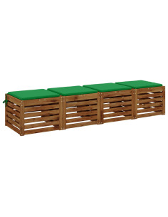 Cuscini per Sedia in 4 Pezzi SOEST 4 pz 100% Poliestere Verde 2