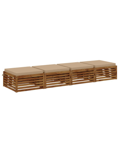 Cuscini per Sedia in 4 Pezzi SOEST 4 pz 100% Poliestere Sabbia