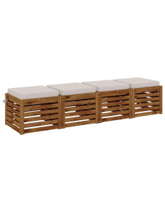 Cuscini per Sedia in 4 Pezzi SOEST 4 pz 100% Poliestere Bianco 2