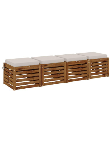 Cuscini per Sedia in 4 Pezzi SOEST 4 pz 100% Poliestere Bianco