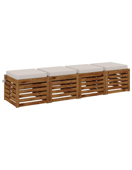 Cuscini per Sedia in 4 Pezzi SOEST 4 pz 100% Poliestere Bianco