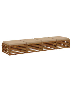Cuscini per Sedia in 4 Pezzi SOEST 4 pz 100% Poliestere Sabbia 2