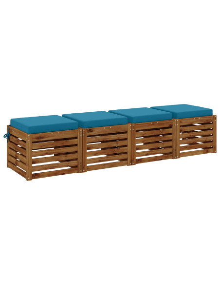 Cuscini per Sedia in 4 Pezzi SOEST 4 pz 100% Poliestere Azzurro