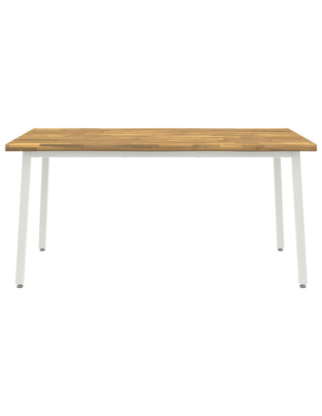 Tavolo da pranzo con bordo vivo 140 x 90 x 75 cm Bianco