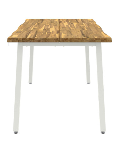 Tavolo da pranzo con bordo vivo 140 x 90 x 75 cm Bianco