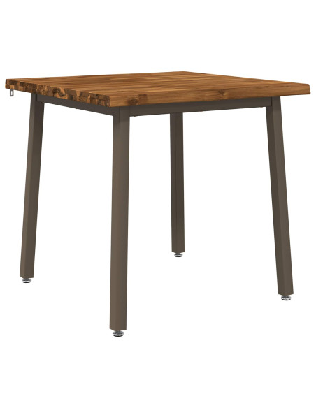 80 x 80 x 75 cm Legno di Acacia Massello Naturale e Caffè