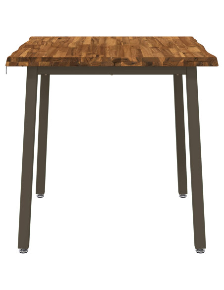 80 x 80 x 75 cm Legno di Acacia Massello Naturale e Caffè
