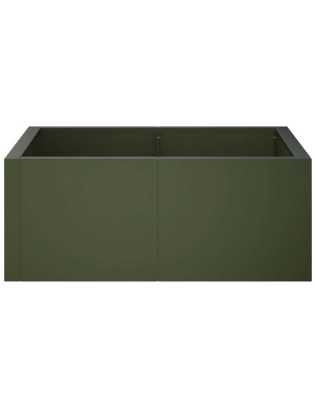 Muro di contenimento 4 pz 100 x 100 x 50 cm Acciaio Verde Oliva