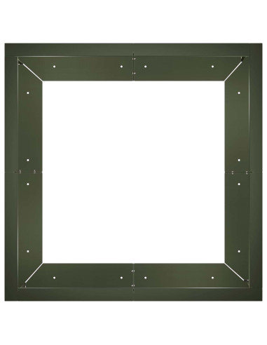 Muro di contenimento 4 pz 100 x 100 x 50 cm Acciaio Verde Oliva