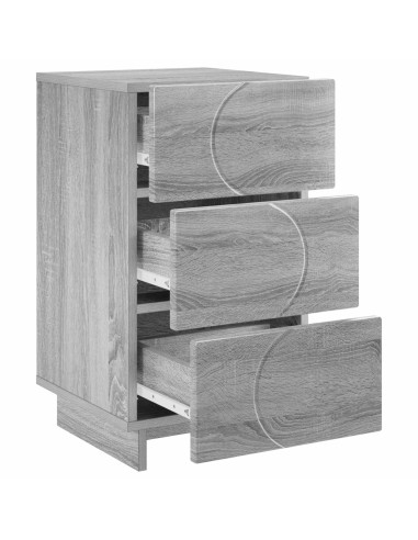 Armadio da Notte Sonoma grigio 33,5 x 34,5 x 60 cm
