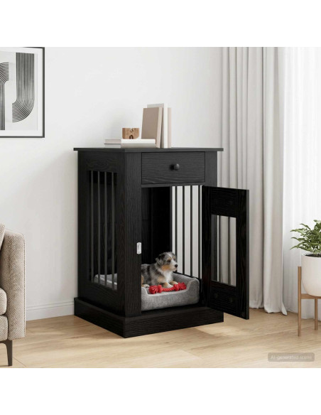 Mobile da cassa per cani Rovere Nero 50 x 47,5 x 80 cm