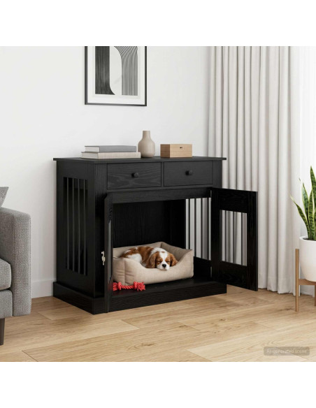 Mobile da cassa per cani Rovere Nero 90 x 47,5 x 80 cm