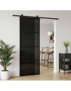 Porta scorrevole 76 x 205 cm Vetro Temperato e Alluminio