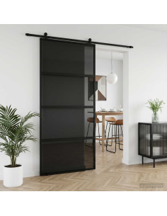 Porta scorrevole 102.5 x 205 cm Vetro Temperato e Alluminio