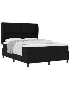 Letto a molle con testiera Nero 160 x 200 cm Tessuto 2