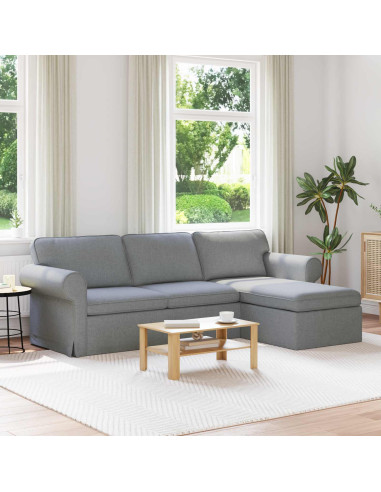 Divano Grigio chiaro 245 x 138 x 80 cm Tessuto