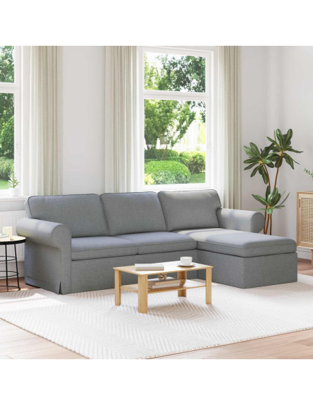 Divano Grigio chiaro 245 x 138 x 80 cm Tessuto