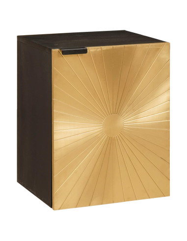 Mobile da Bagno con lo scaffale Nero e Oro 38 x 33 x 48 cm