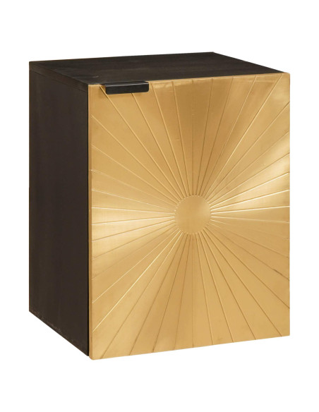 Mobile da Bagno con lo scaffale Nero e Oro 38 x 33 x 48 cm