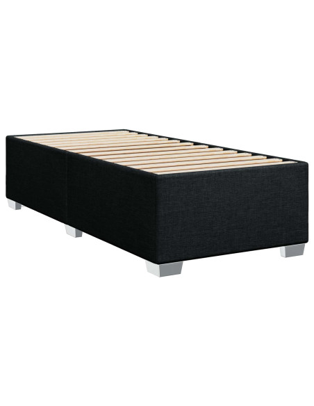 Letto box spring con materasso Nero 80 x 200 cm Tessuto