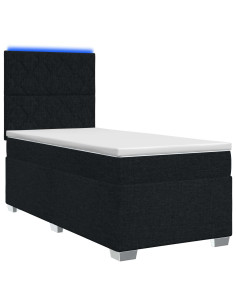 Letto box spring con materasso Nero 80 x 200 cm Tessuto 2