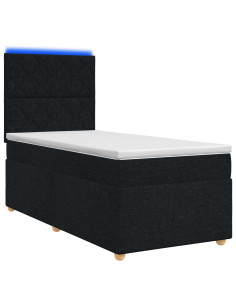 Letto box spring con materasso Nero 80 x 200 cm Tessuto 2