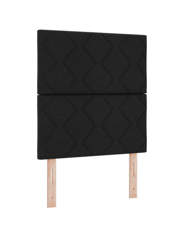 Letto Box Spring LED con Materasso Nero 80 x 200 cm Tessuto